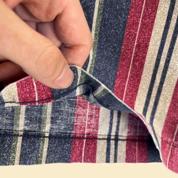 1990s striped shirt by Timbercreek by Wrangler, vintage L to XL button down - Picture 5 of 10